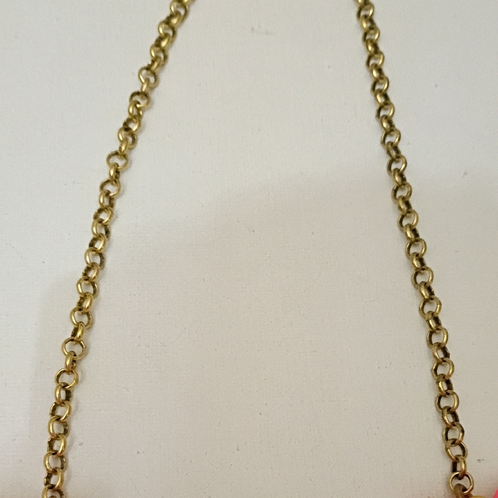 J. Crew Pink Floral Necklace with Gold Chain - Picture 4 of 6
